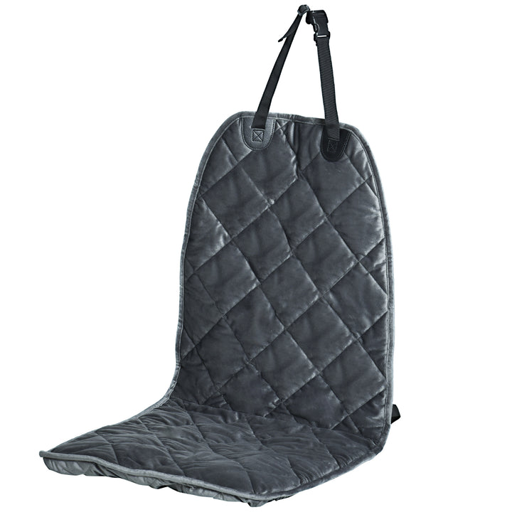 Capa de Assento Dianteiro de Carro para Cães Protetor Antiderrapante com Fixação e Correia Envolvente para Caminhões Furgões SUV 105x46cm Cinza