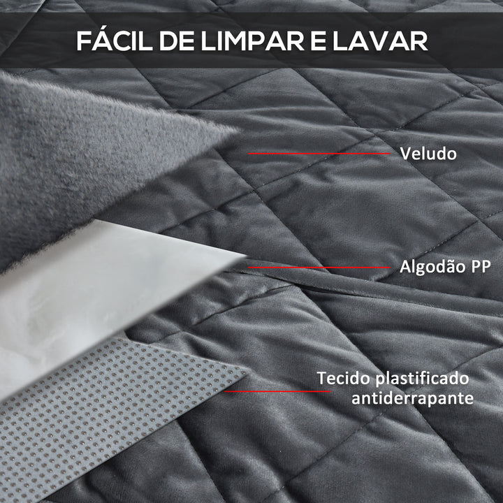 Capa de Assento Dianteiro de Carro para Cães Protetor Antiderrapante com Fixação e Correia Envolvente para Caminhões Furgões SUV 105x46cm Cinza