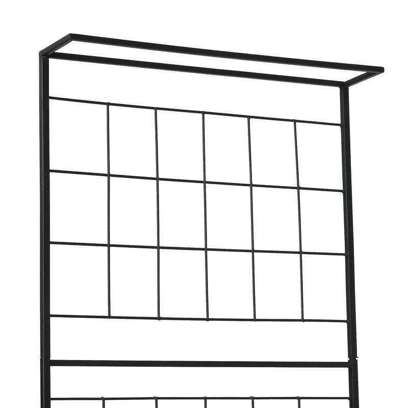 Suporte para Plantas com Treliça de Metal Suporte para Vasos Plantas Trepadeiras com 3 Prateleiras para Terraço Balcão Jardim Exterior e Interior 60x53,5x159,5cm Preto