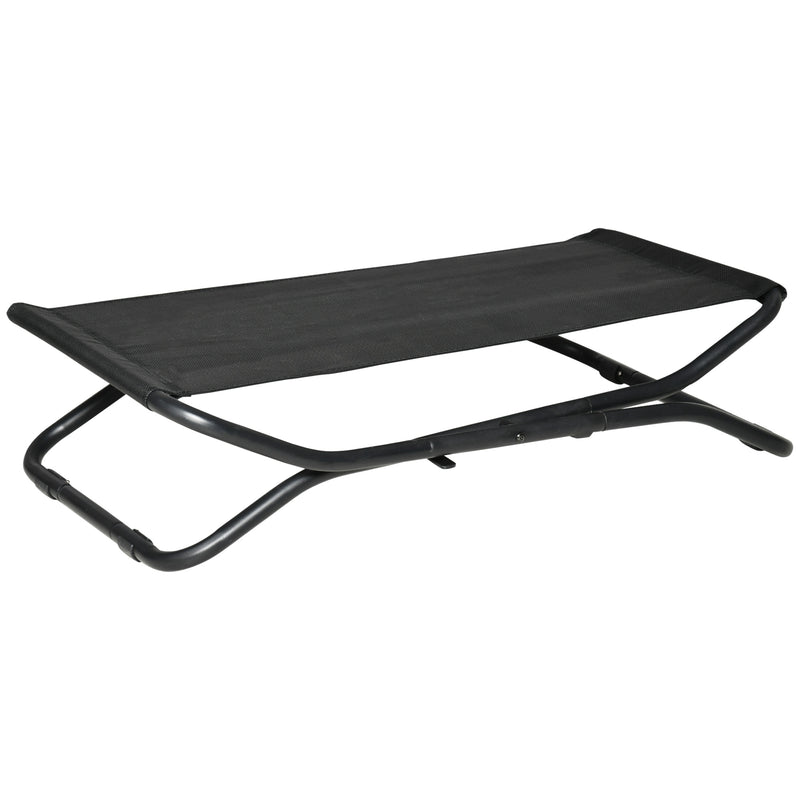 Cama Elevada para Cães Dobrável Cama para Animais de Estimação Pequenos e Médios com Tecido de Malha Respirável Estrutura de Aço para Interior e Exterior 92x56,5x19,5cm Preto