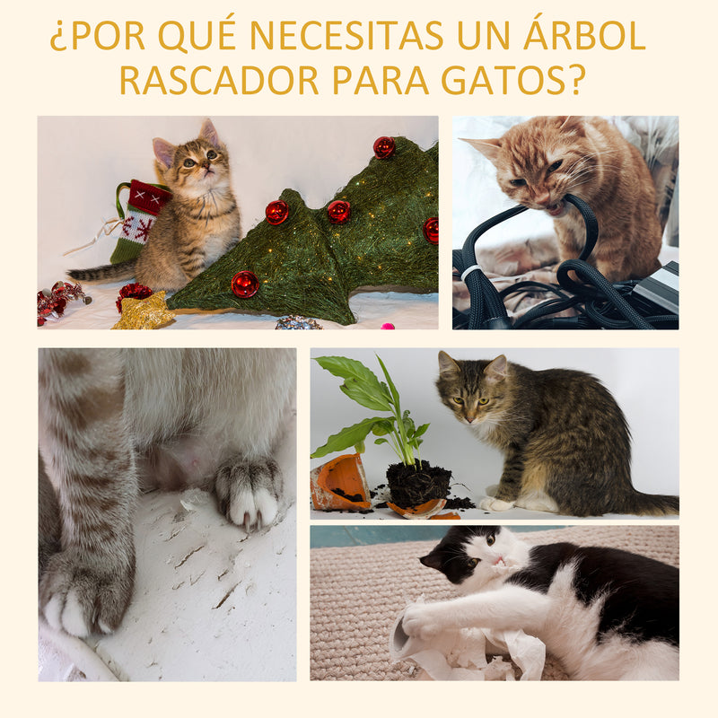 Árvore com Plataforma para Gatos arranhador para gatos Brinquedo para Gatos Carga de 15kg Cinza