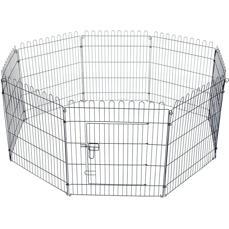 Parque para Cães dobravel entrenamento para animais de estimação Aço Preto ø71 x76 cm