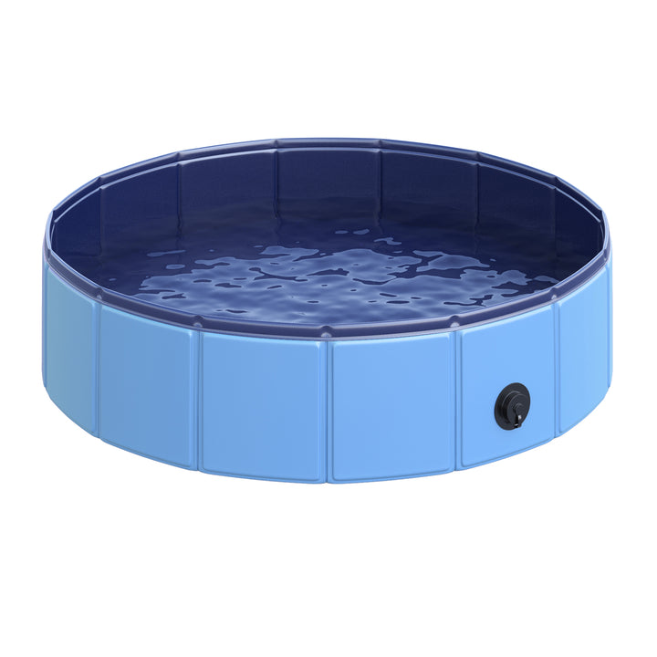 Piscina Dobrável para Cães Gatos Banheira Portátil para Animais de Estimação PVC Antiderrapante Múltiplo Uso para Interior e Exterior Ø80x20 cm Azul