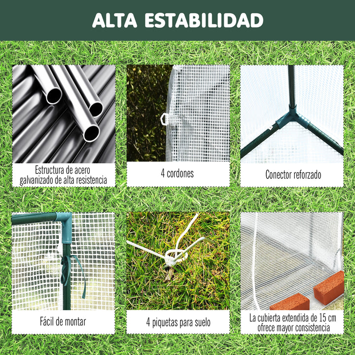 Estufa com prateleiras para flores, cultivo de plantas com porta zip resistente à água UV Malha PE 186x120x190cm