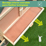 Gaiola de Exterior para Coelhos Casa para Pequenos Animais 210x45.5x84.5cm Madeira e Verde