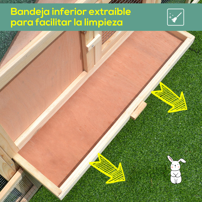 Gaiola de Exterior para Coelhos Casa para Pequenos Animais 210x45.5x84.5cm Madeira e Verde