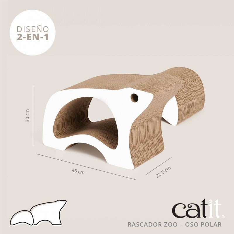 Catit Zoo Rascador Oso Polar 2-en-1