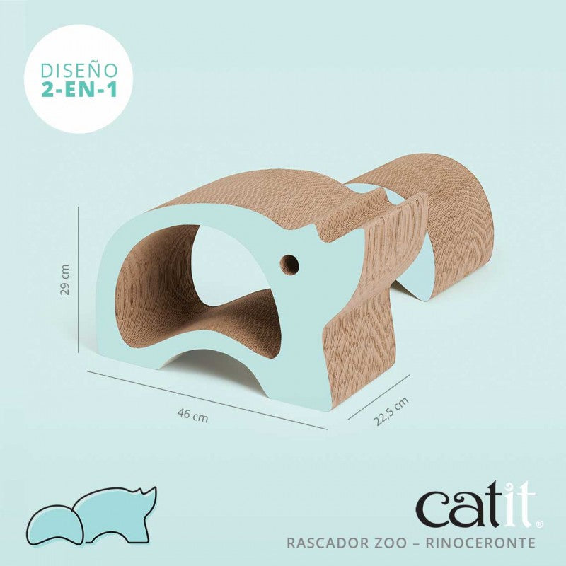 Catit Zoo Rascador Rinoceronte 2-en-1