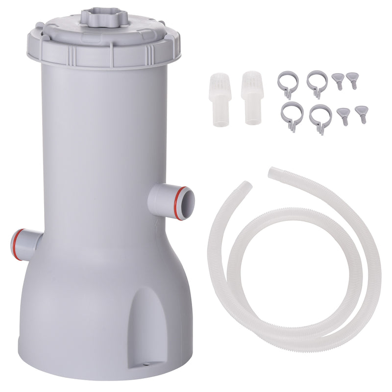 Filtro para Piscinas Desmontáveis 3785L/h até 18.000L Bomba de Filtro com Mangueira de Conexão de 32 mm para Circulação e Filtração Ø18x34,5 cm Branco