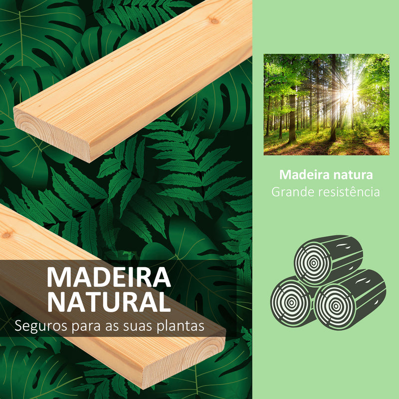 Jardim urbano de madeira Mesa de cultivo para plantas com 4 orifícios de drenagem e tecido geotêxtil 100x70x80 cm