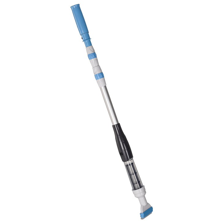 Limpador Elétrico para Piscinas de Alumínio Aspirador de Piscina Manual com Escova e Poste Telescópico de 3 Sessões Ø6x162 cm Multicor
