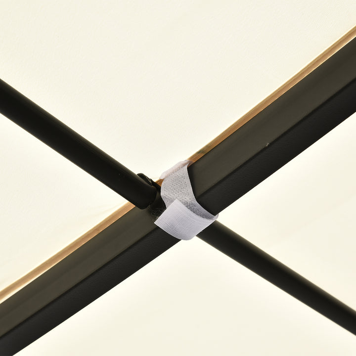 Pérgola de Jardim 4x3m Pérgola com Toldo e 4 Orifícios de Drenagem para Pátio Terraço Metal e Poliéster 180 g/m² Resistente Creme