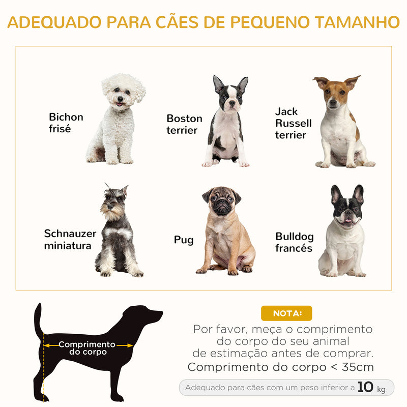 Sofá de Madeira para Cães Gatos Cama para Animais de Estimação Pequenos com Almofada Acolchoada Removível Alças e Pés Elevados de Aço 70x45x32cm Carvalho e Preto