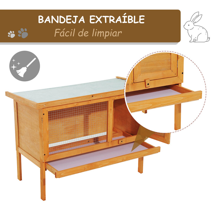 Casa para Coelhos Pequenos Animais para Exterior casa grande com pernas elevadas de cor madeira 90x45x65cm