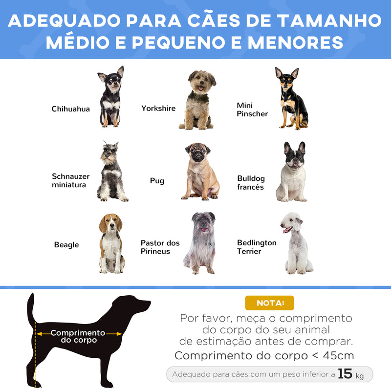 Cama Elevada para Cães Cama Elevada para Animais de Estimação Pequenos e Médios com Almofada Lavável Carga Máxima 15kg para Interior Exterior 90x50x28cm Cinza