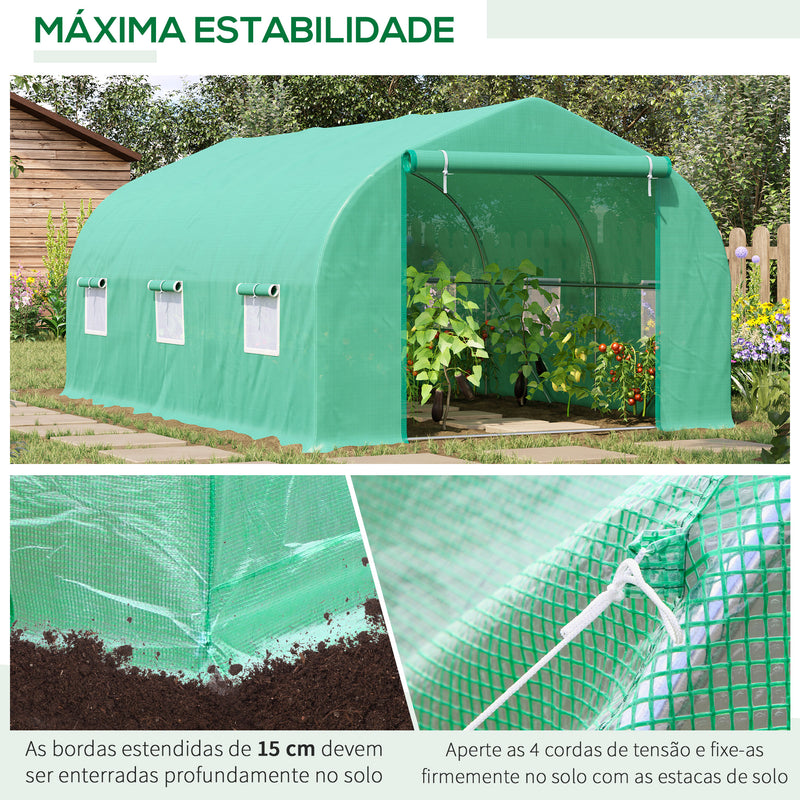 Estufa de jardim ou Terraço para cultivo de Plantas e Sementes – Cor verde - 450x300x200 cm