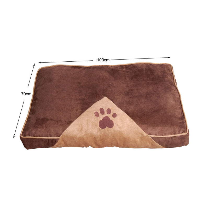 Cama para Animais de Estimação Cama para Cães e Gatos com Capa Removível e Lavável Antiderrapante 100x70cm Marrom