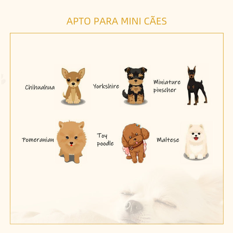 Cama de Madeira para Cães Gatos Sofá Redondo para Animais de Estimação Pequenos com Almofada Acolchoada Removível e Pés Elevados Ø59x23,5cm Natural