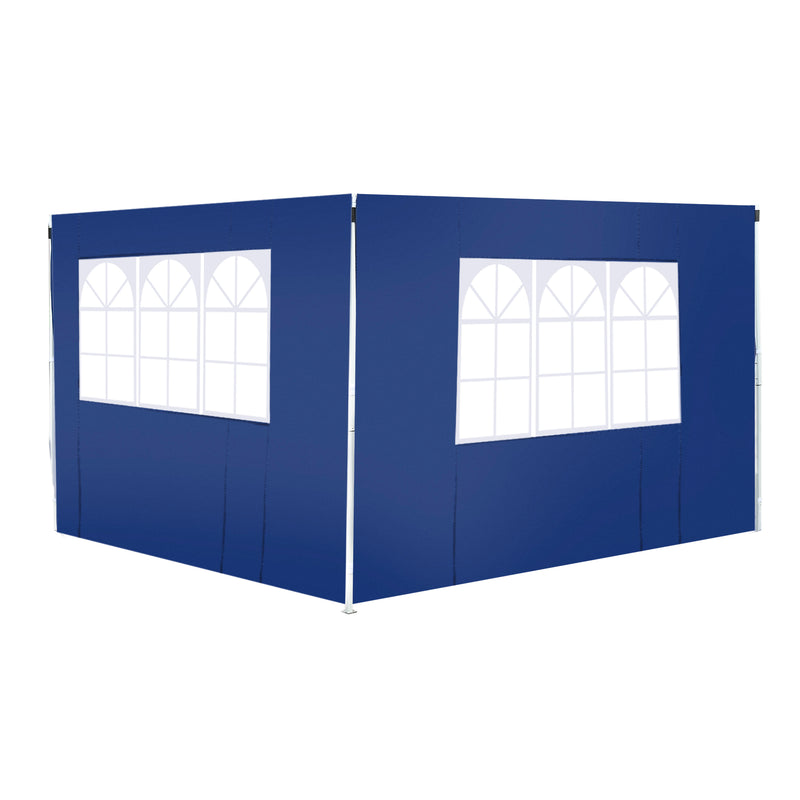 2 Paredes Laterais para Tenda 3x2 m Parede Lateral de Tecido Oxford com 2 Janelas Apto para tendas 3x3 m e 3x6 m Azul