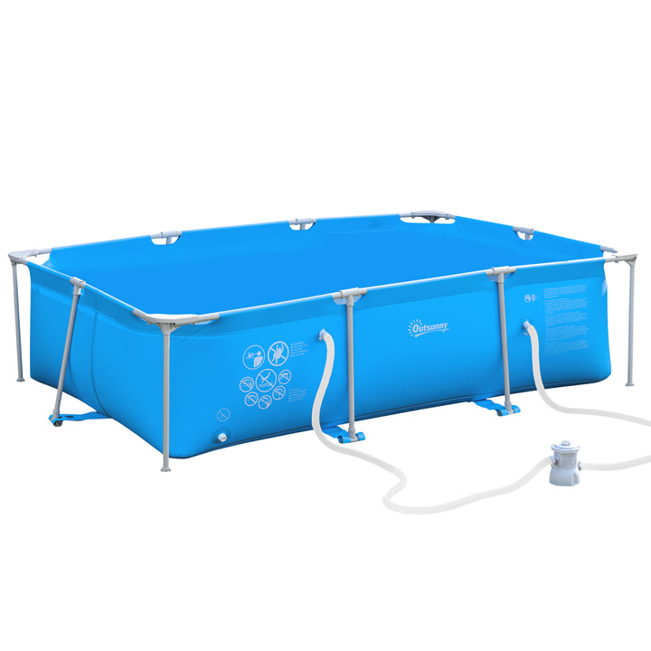 Piscina Desmontável Tubular 291x190x75 com Depuradora de Cartucho Piscina Retangular de Exterior para Adultos e Crianças 3600L Azul
