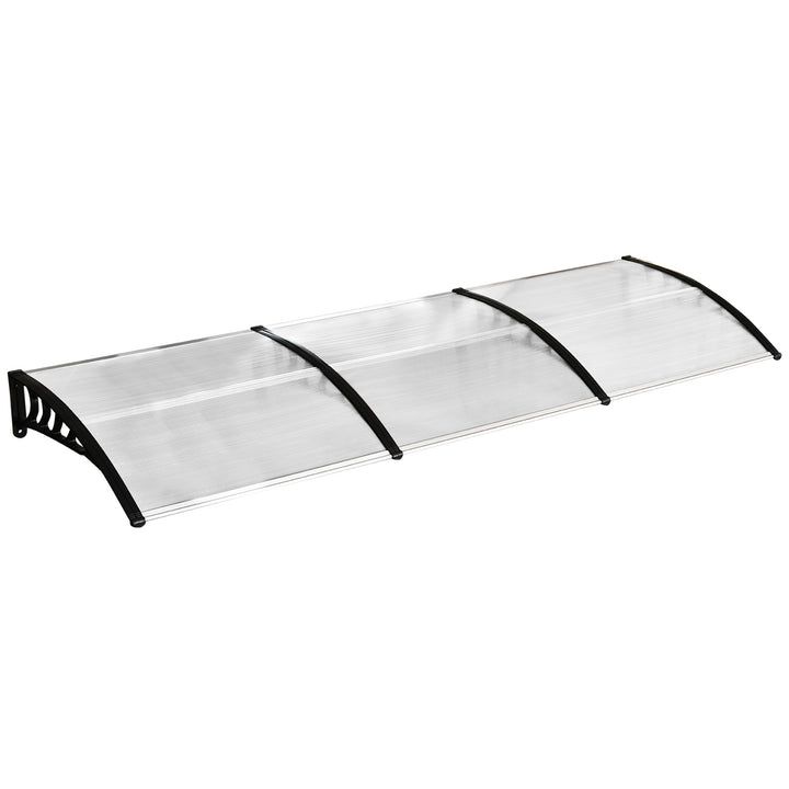 Cobertura telhado para portas janelas toldo Terraços de policarbonato de 5mm Transparente Proteção contra chuva e sol 90x295x25cm