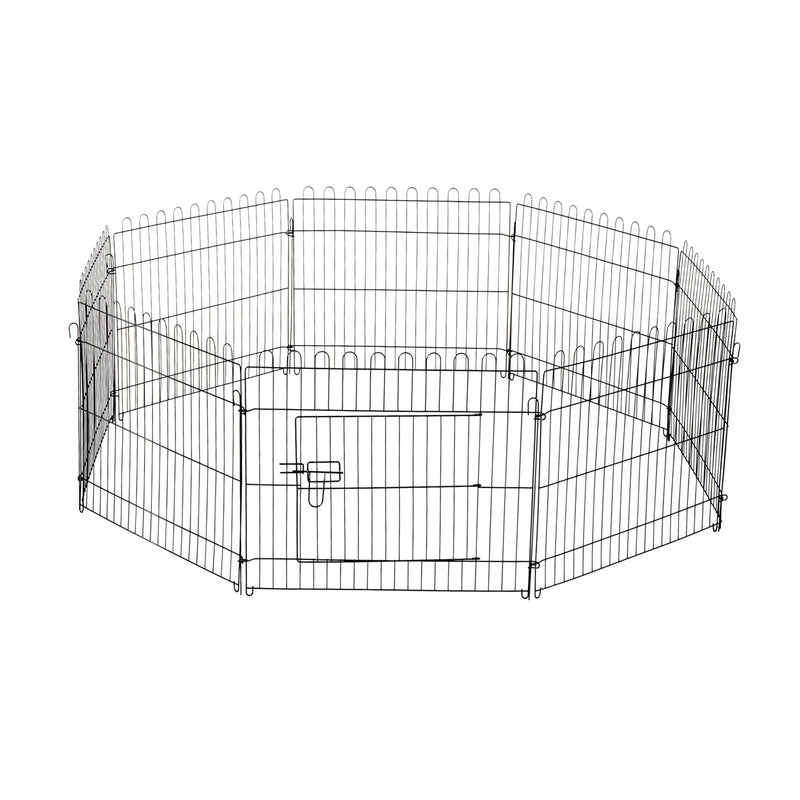 Parque para cães e outros animais de estimação com 8 vedações 71x61 cm Metal