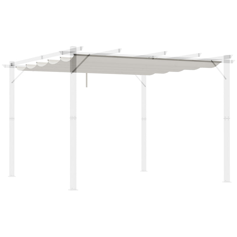 Cobertura para Pérgola 2,5x2,55cm Teto de Substituição Retrátil para Pérgola com 10 Orifícios de Drenagem Creme