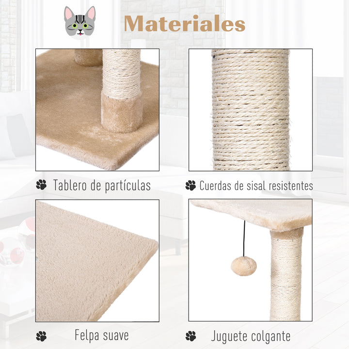 Árvore Raspador para Gatos Caverna Brinquedo Suspenso e Rampa 40x40x98 cm
