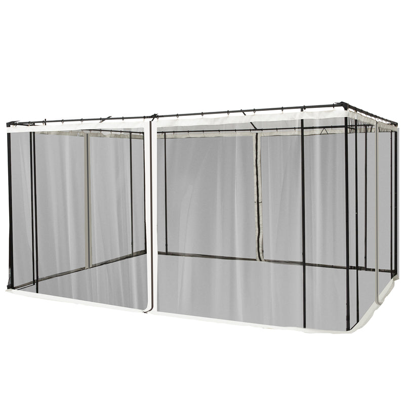 4 painéis laterais 335x207 cm para tenda de jardimmosquiteira para gazebo com zíperes e anéis preto