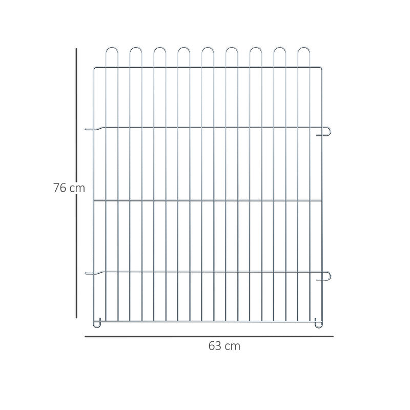 Parque para Animais de estimação com 8 Vedações 63x76 cm Prata