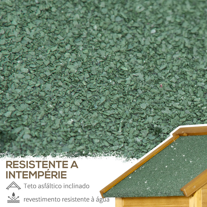 Armário de Jardim de Madeira 79x49x190cm 0,28 m² Abrigo de Armazenamento de Ferramentas com Teto Asfáltico 3 Prateleiras e 2 Portas com Fechadura para Exterior Terraço Madeira