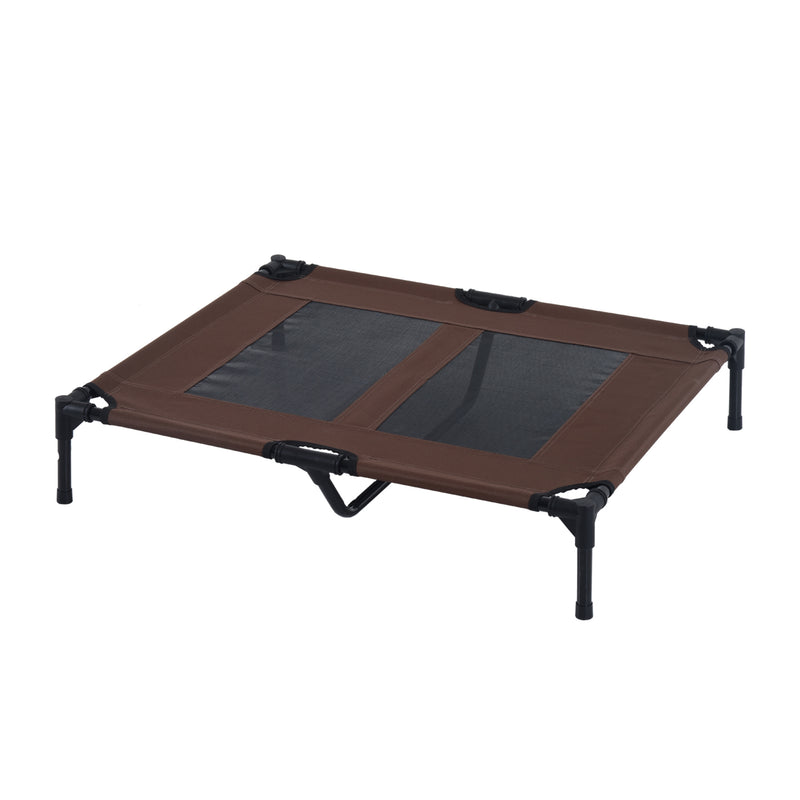 Cama Elevada para Cães Cama de Animais de Estimação com Malha Transpirável e Tecido Oxford para Exterior Interior Ar Livre Jardim Terraço 91,5x76,2x18cm Marrom